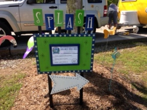Sharon, our campmeister, created this amazing sign. (Her camper is called Splash T@b.) How could we compete with that?