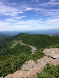 Looking back on the Blue Ridge Parkway from Craggy Pinnacle